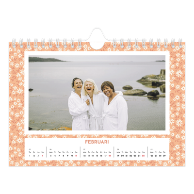 Fotokalender A5 Enkel — Blomstermönster [Februari]
