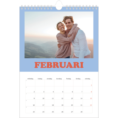 Fotokalender A4 Enkel (20 x 30 cm) — Retro ramar [Februari]