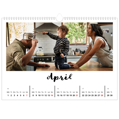 Fotokalender A3 Enkel — Handskriven [April]
