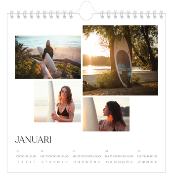 Fotokalender Kvadratisk — Surfing i solnedgången