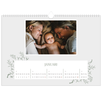 Fotokalender A3 Enkel — Handritade blommor