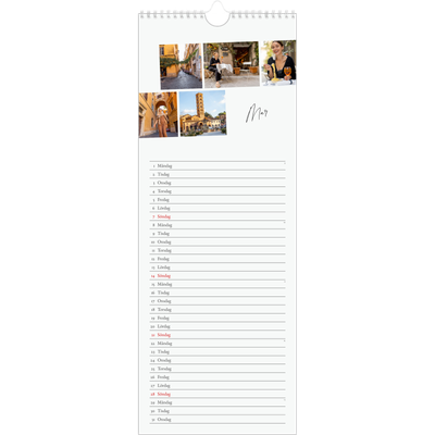 Fotokalender Smal  — Stadssemester (vit) [Mars]