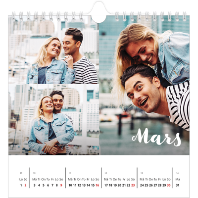 Årskalender kvadratisk — Handskrift på bilden [Mars]