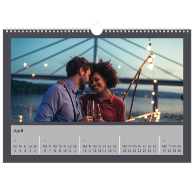 Fotokalender A3 Enkel — Snygga färger [April]