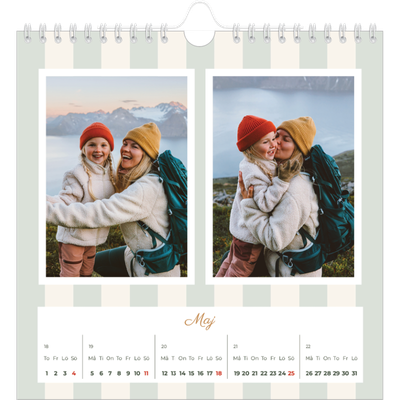 Årskalender kvadratisk — Skrift och ränder [omslag]