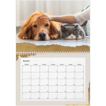 Fotokalender A3 Klassisk — Guldfolie