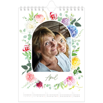 Fotokalender A5 Enkel — Klassiska blommor [April]