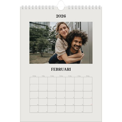 Fotokalender A4 Enkel (20 x 30 cm) — Simpel och modernt [Februari]