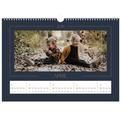 Fotokalender A3 Enkel — Preussisk blå [April]