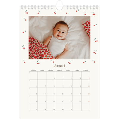 Fotokalender A4 Enkel (20 x 30 cm) — Körsbärslycka [Januari]