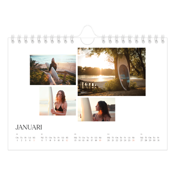 Fotokalender A5 Enkel — Surfing i solnedgången