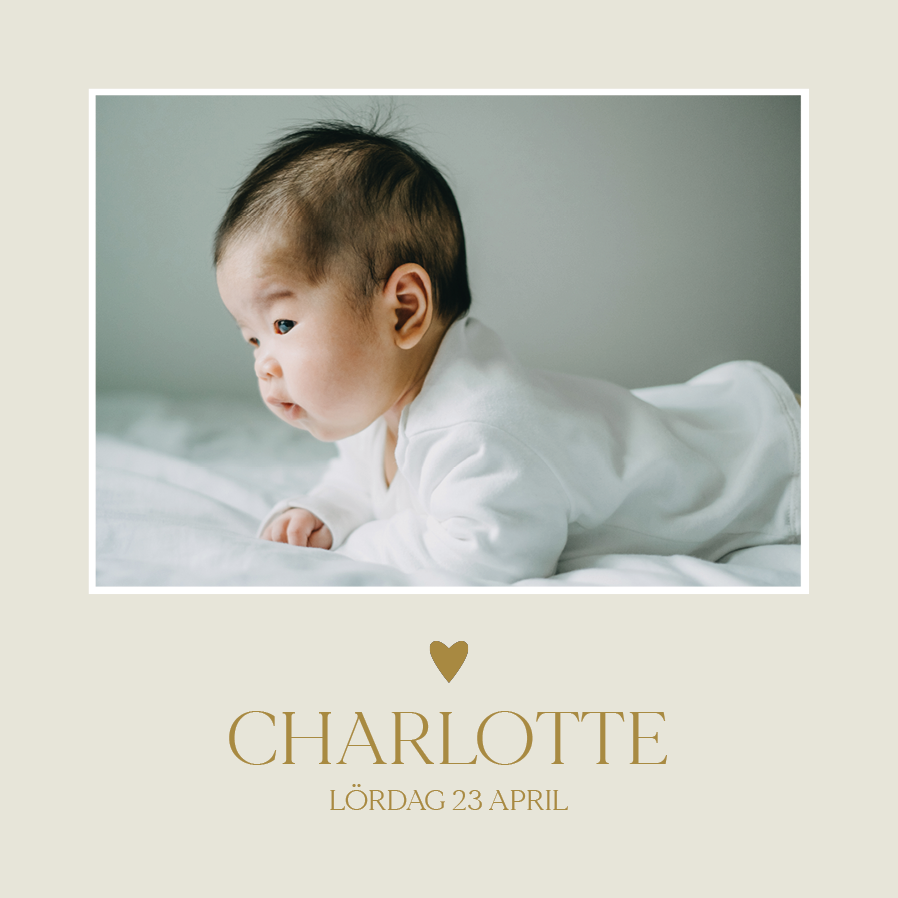 Inbjudningar — Litet guldhjärta