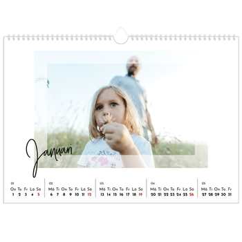 Fotokalender A3 Enkel — Transparent ram