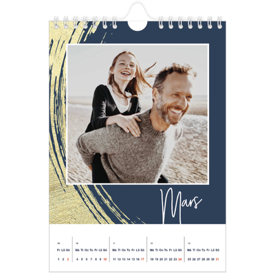 Fotokalender A5 Enkel — Gyllene penseldrag [Mars]