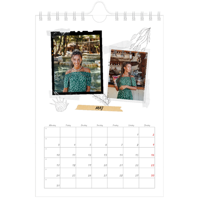 Fotokalender A5 Enkel — Scrapbook stil [Maj]