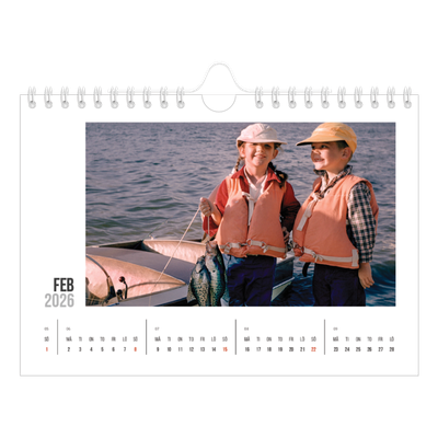 Fotokalender A5 Enkel — Förkortad text [Februari]
