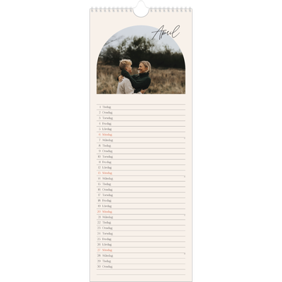 Fotokalender Smal  — Minnen i valv [April]