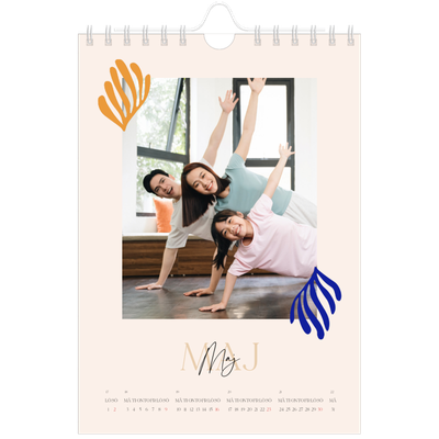 Fotokalender A5 Enkel — Minimalistisk korall [Maj]