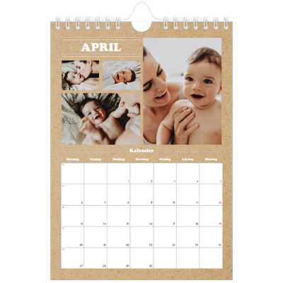 Fotokalender A5 Enkel — Magasinstil [April]