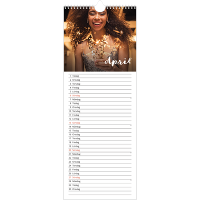 Fotokalender Smal  — Handskrift på bilden [April]