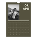 Fotokalender A4 Enkel (20 x 30 cm) — Modern och djärv [April]