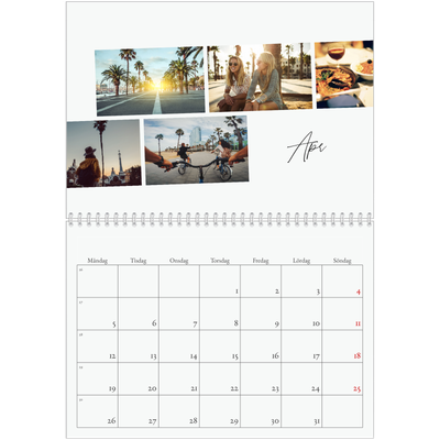 Fotokalender A3 Klassisk (30 x 40 cm) — Stadssemester (vit) [April]