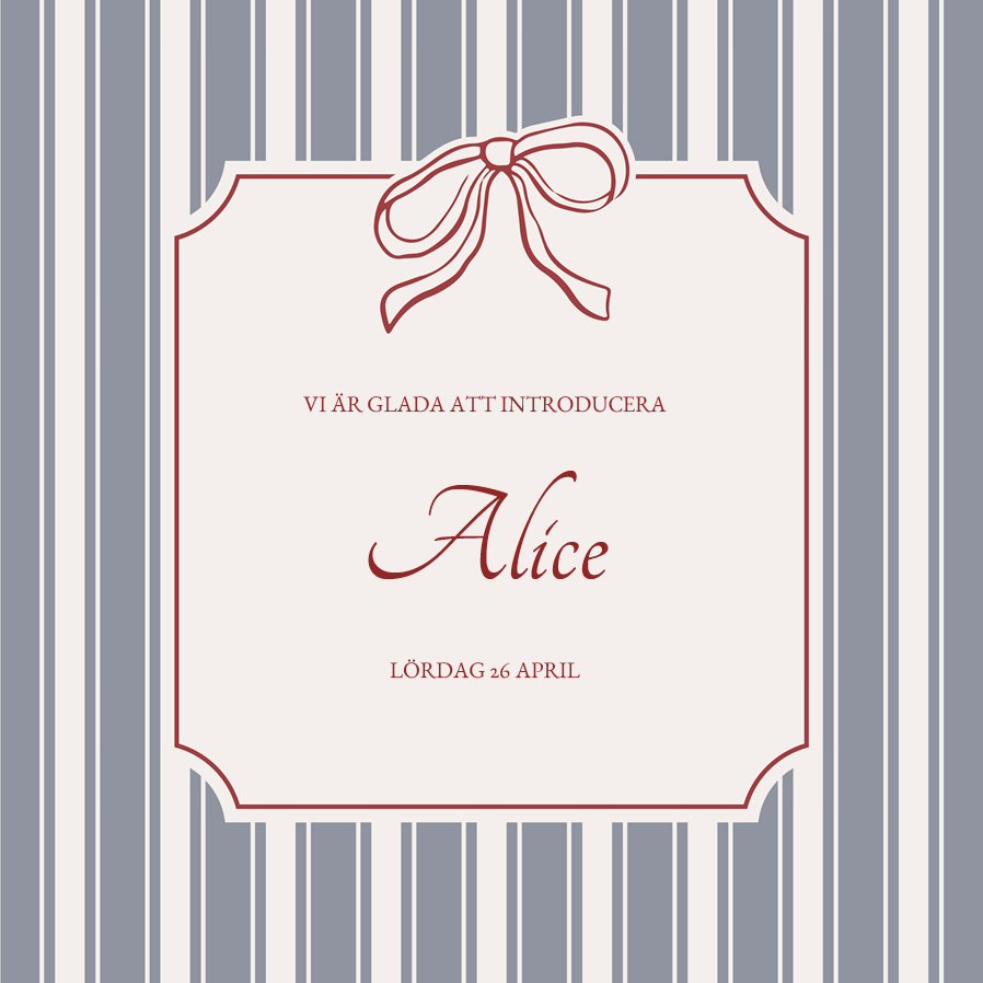 Inbjudningar — Nålränder och rosett