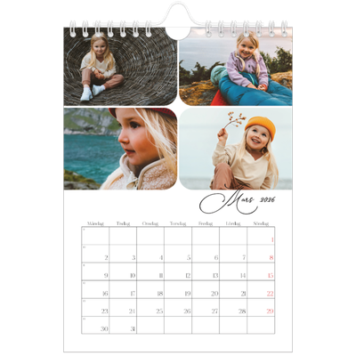 Fotokalender A5 Enkel — Ögonblicksbilder och skrift [Mars]