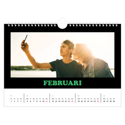 Fotokalender A4 Enkel — Rolig typografi [Februari]