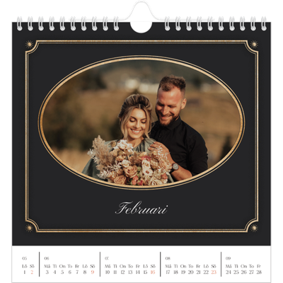 Årskalender kvadratisk — Klassisk vintage [Februari]