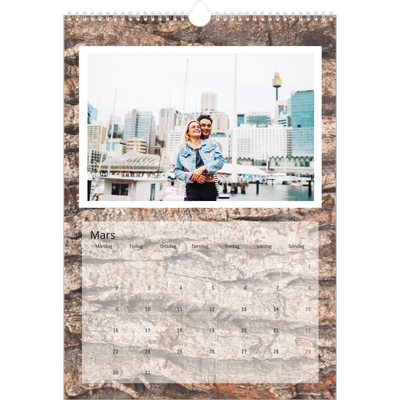 A3 Årskalender — Bakgrund i bark [Mars]