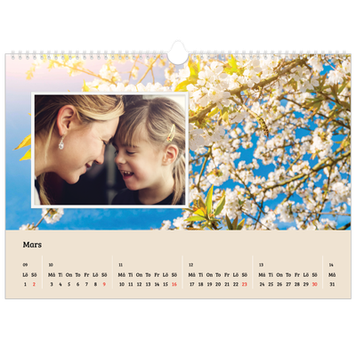 Fotokalender A3 Enkel — Fyra säsonger [Mars]