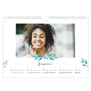 Fotokalender A4 Enkel — Illustrationer av blommor