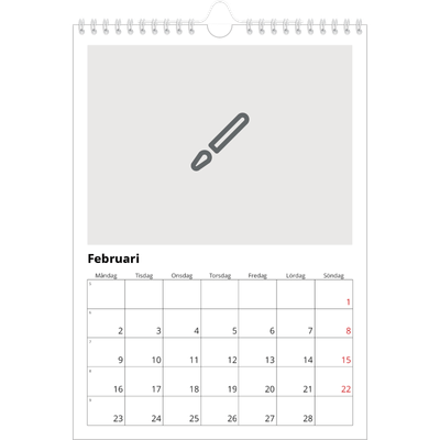 Fotokalender A4 Enkel (20 x 30 cm) — Designa din egna fotoprodukt [Februari]