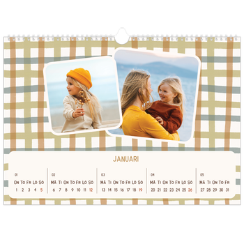 Fotokalender A3 Enkel — Retro mönster