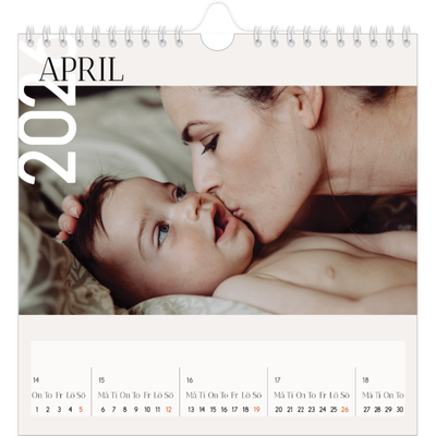 Årskalender kvadratisk — Överlappande text [April]