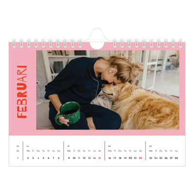 Fotokalender A5 Enkel — Färgglad kalender [Februari]