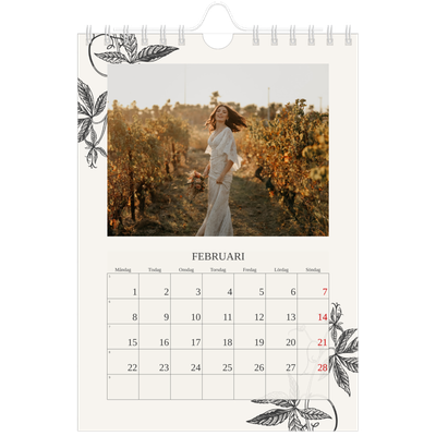 Fotokalender A5 Enkel — Bläck & murgröna [Februari]