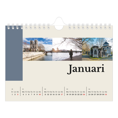 Fotokalender A5 Enkel — Världens sevärdheter [Januari]