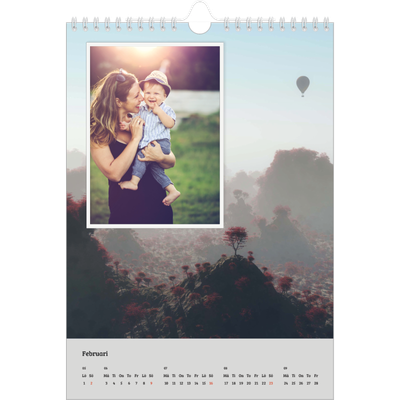 Fotokalender A4 Enkel (20 x 30 cm) — Fyra säsonger [Februari]