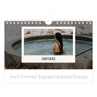 Fotokalender A5 Enkel — Porträttredigeringen [Januari]