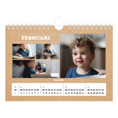 Fotokalender A5 Enkel — Magasinstil [Februari]