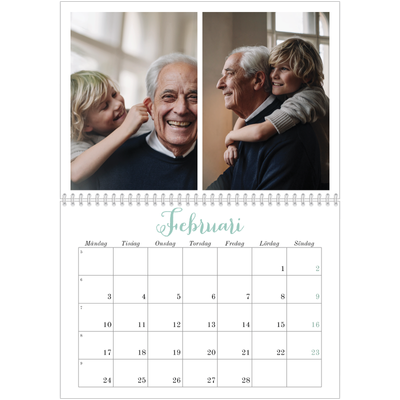 Fotokalender A3 Klassisk (30 x 40 cm) — Hej världen [Februari]