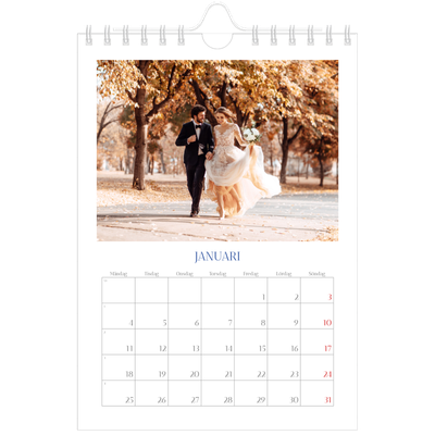 Fotokalender A5 Enkel — Koboltklassiker [Januari]