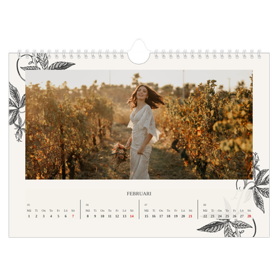 Fotokalender A4 Enkel — Bläck & murgröna [Februari]