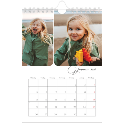 Fotokalender A5 Enkel — Ögonblicksbilder och skrift [Januari]