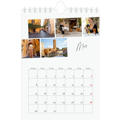 Fotokalender A5 Enkel — Stadssemester (vit) [Mars]