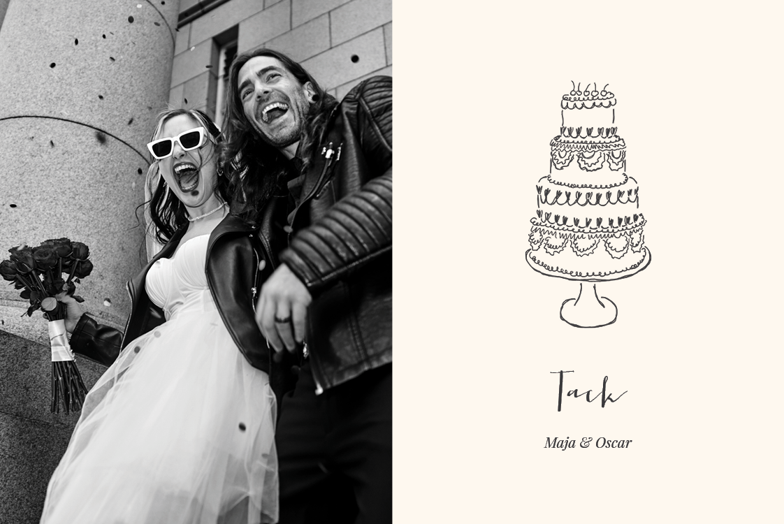 Tack — Bröllopsillustration