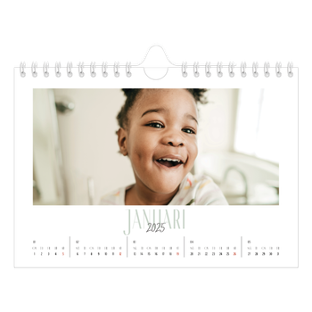 Fotokalender A5 Enkel — Flera typsnitt