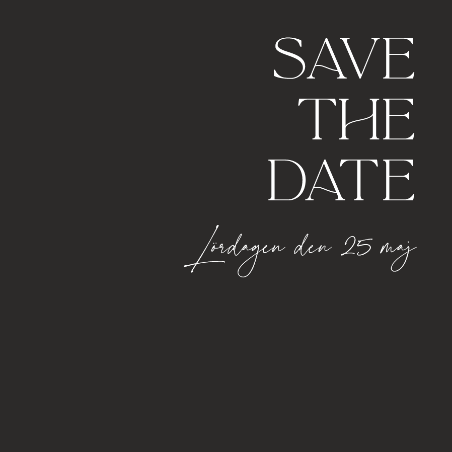 Save the date — Elegant stil